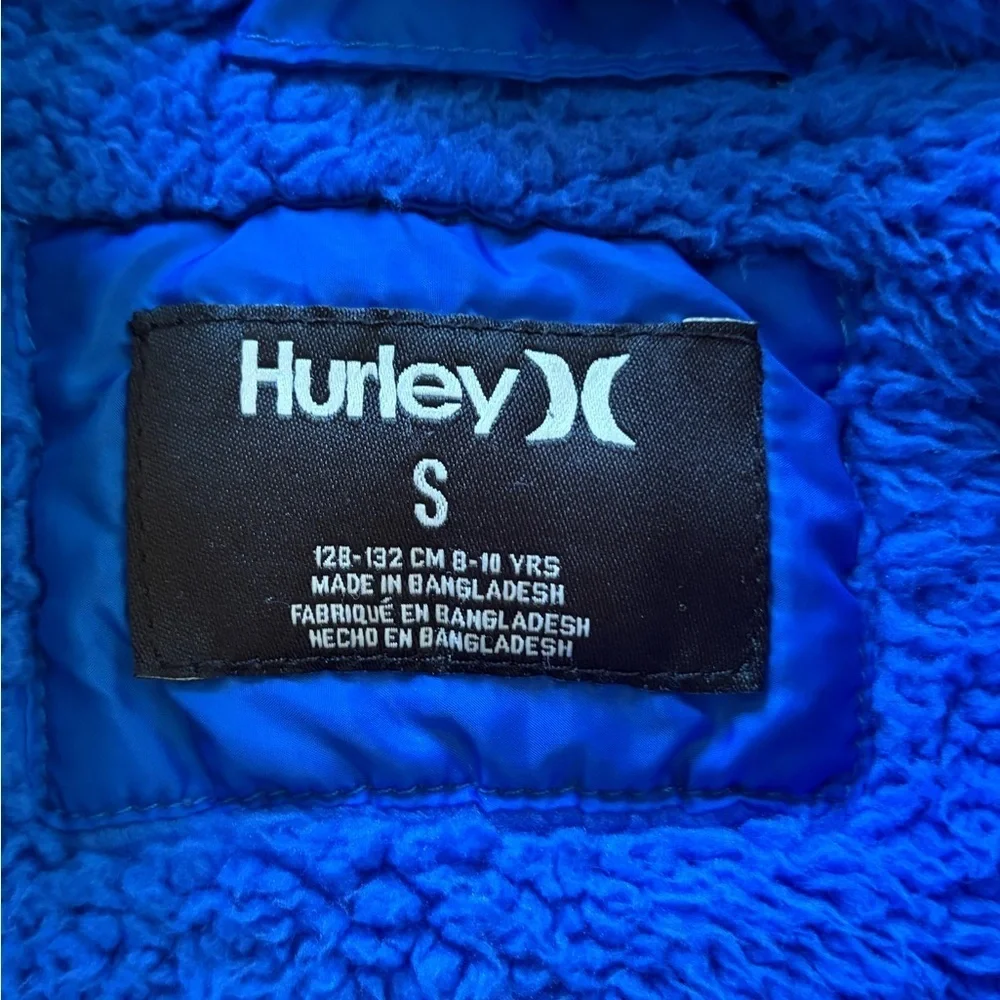 Hurley puffer jacket with hood fleece lined